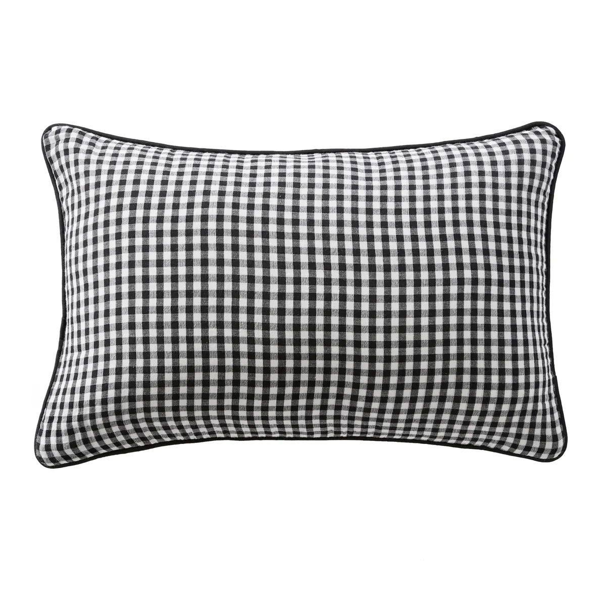 Cuscino rettangolare in garza di cotone (40 x 60 cm) Vickie Nero