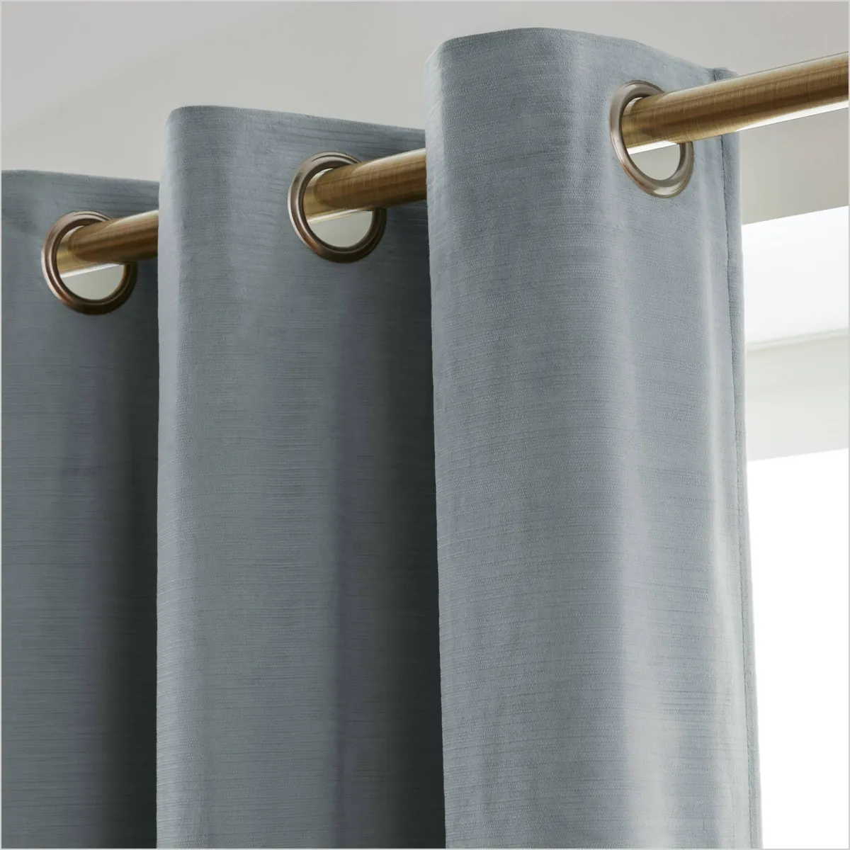 Tenda in velluto martellato (140 x 240 cm) Maela Grigio blu