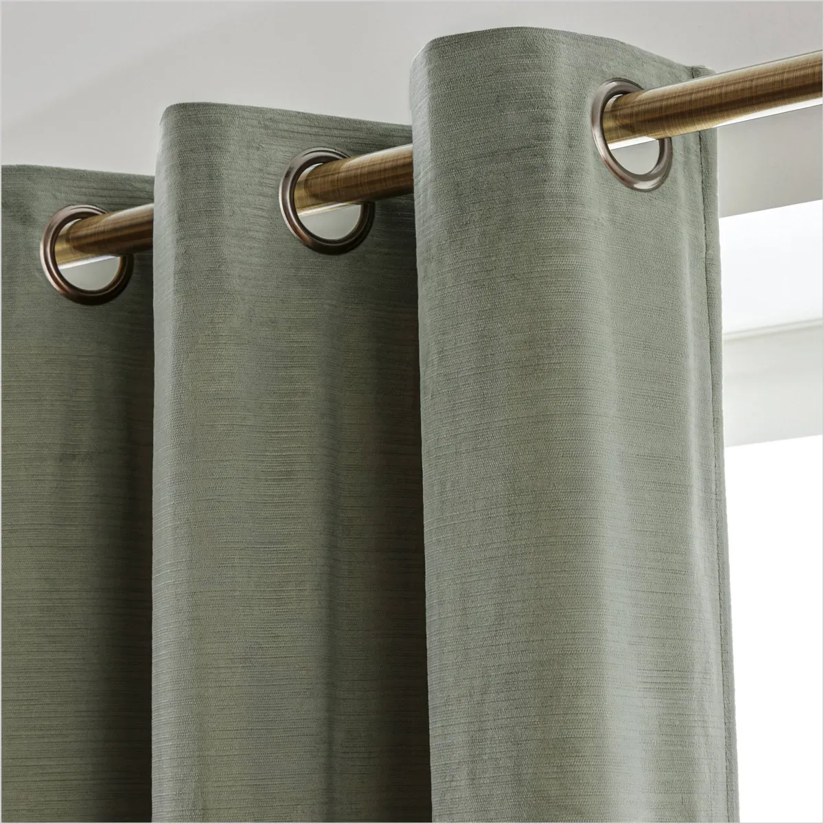 Tenda in velluto goffrato (140 x 180 cm) Maela Verde rosmarino