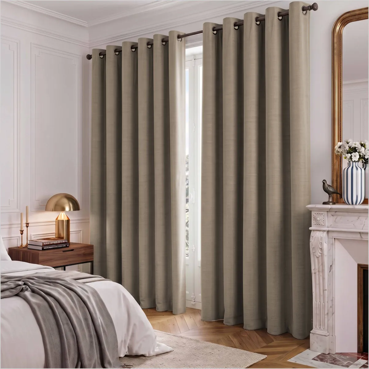 Tenda in velluto goffrato (180 x 260 cm) Maela Tortora