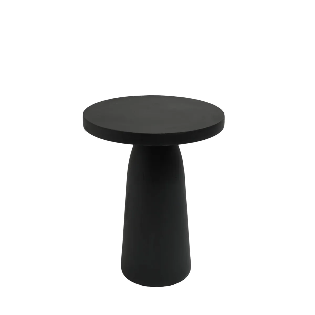 Tavolino da appoggio rotondo in magnesio ossidato (H50,8 cm) Asta Nero