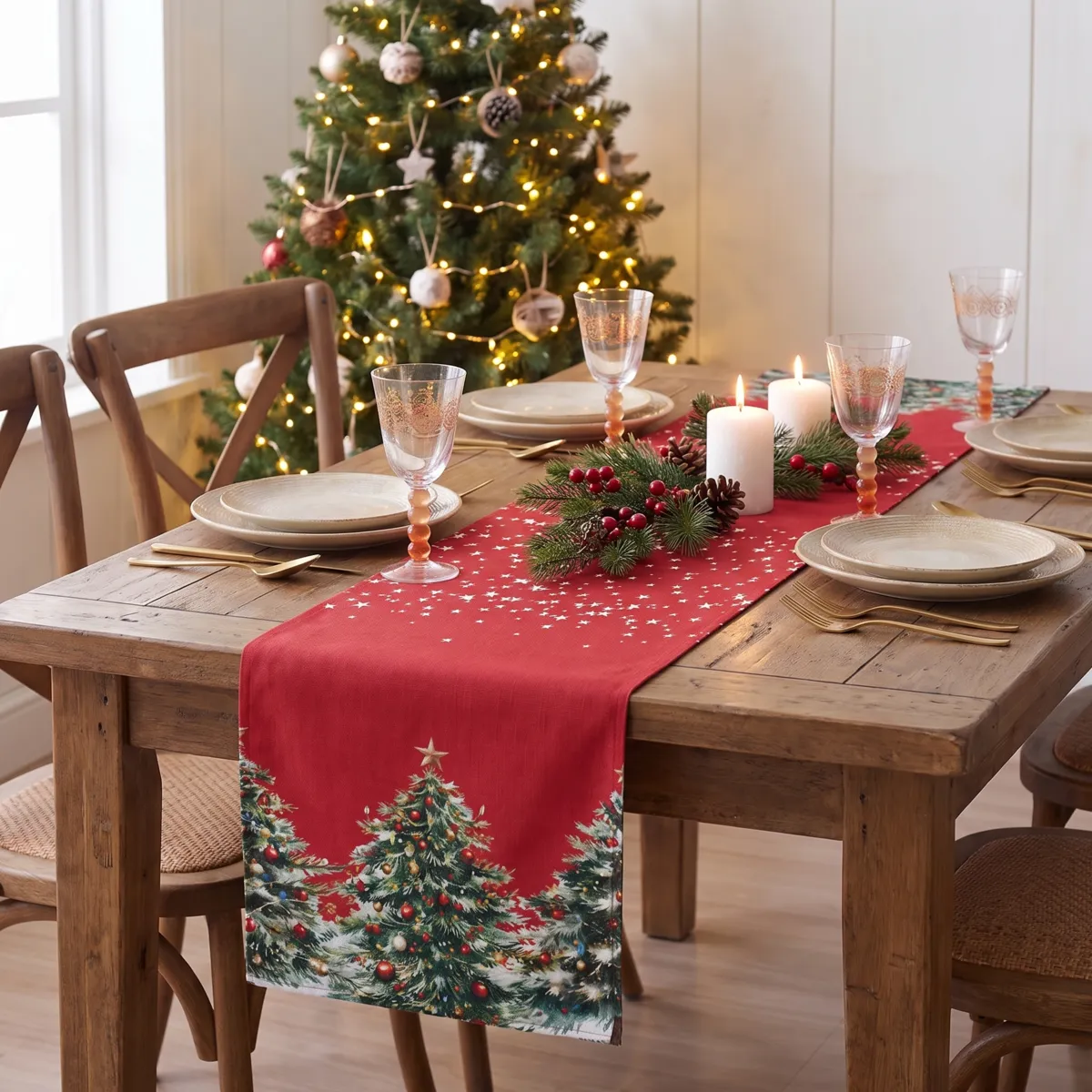 Runner da tavolo di Natale (50 x 150 cm) Christmas Multicolore