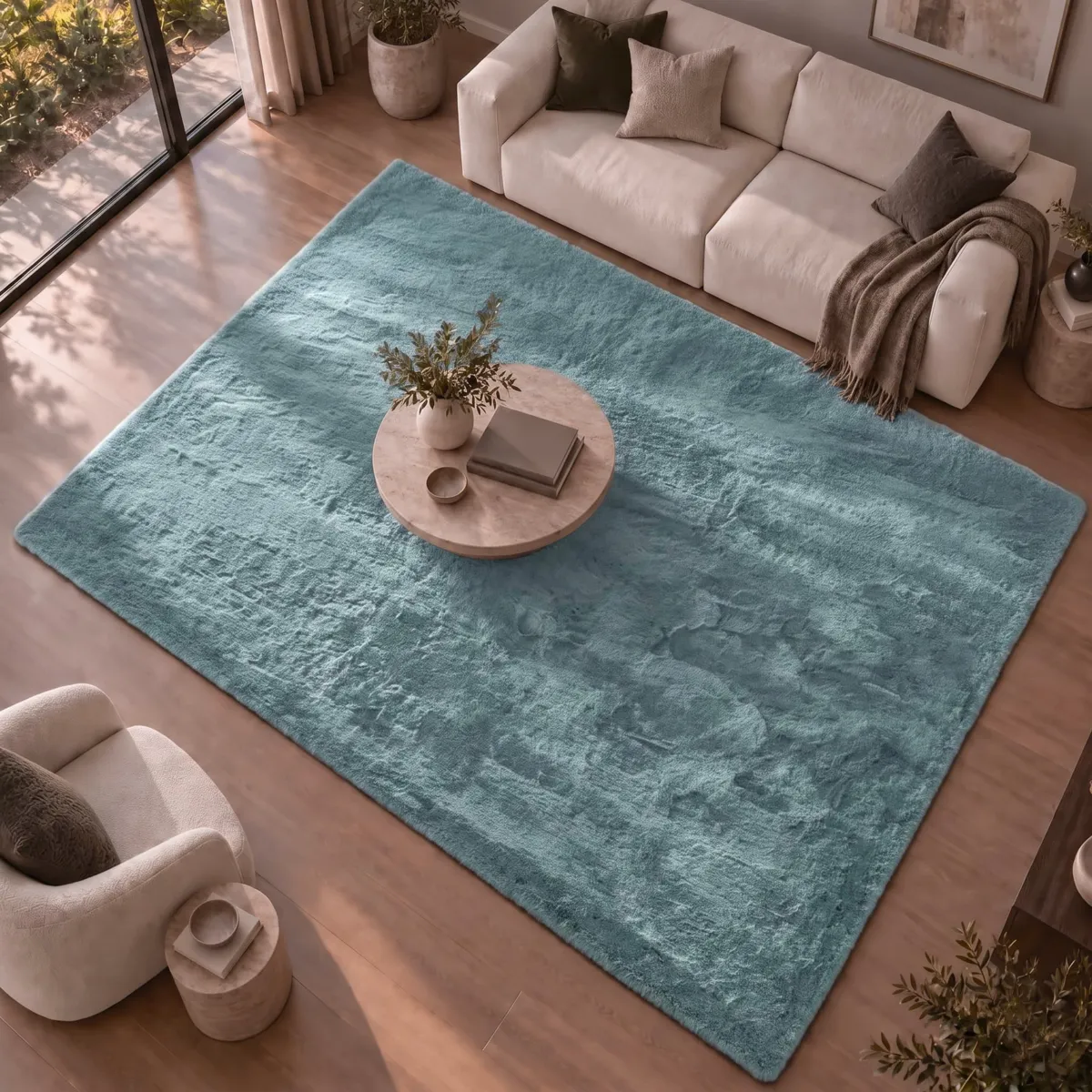 Tappeto rettangolare in ecopelliccia (200 x 300 cm) Finn Blu