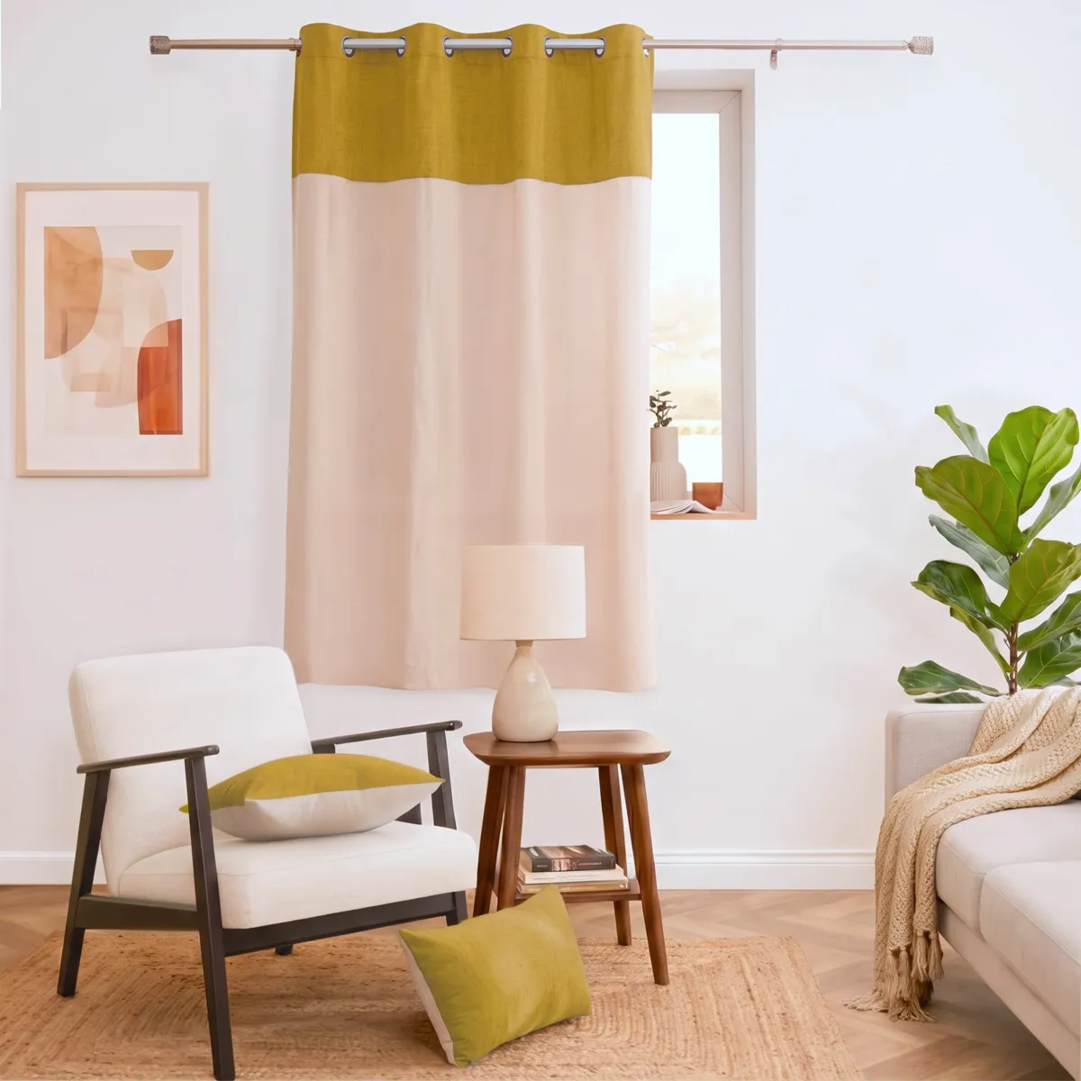Tenda a pannelli (140 x 180 cm) Ava Giallo ocra