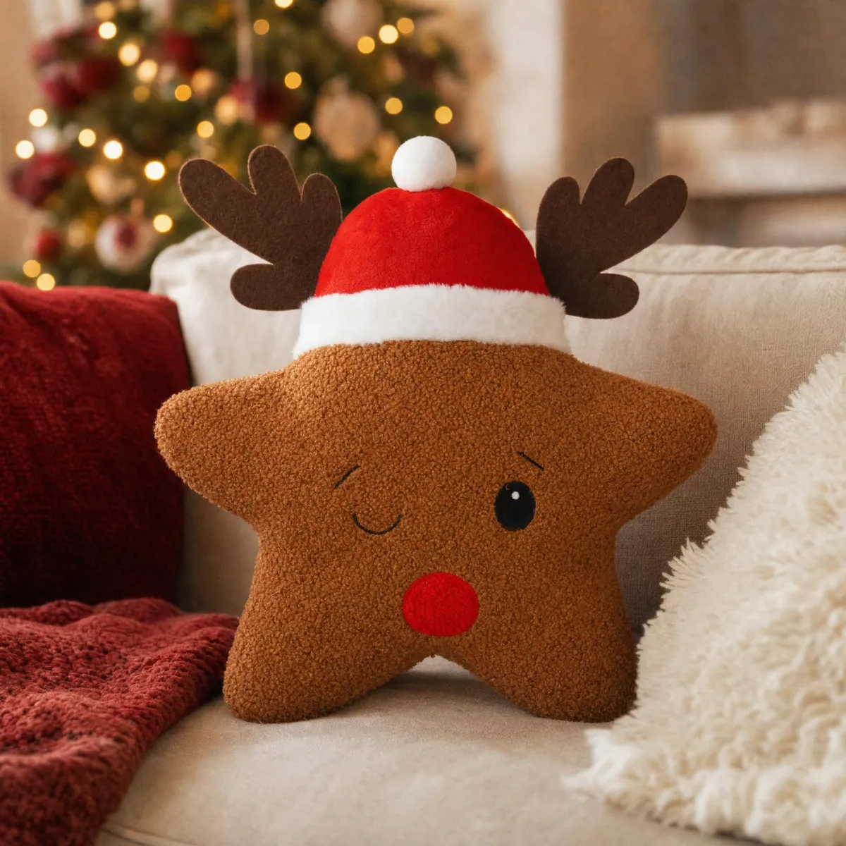 Cuscino di Natale (43 cm) Stella di Natale