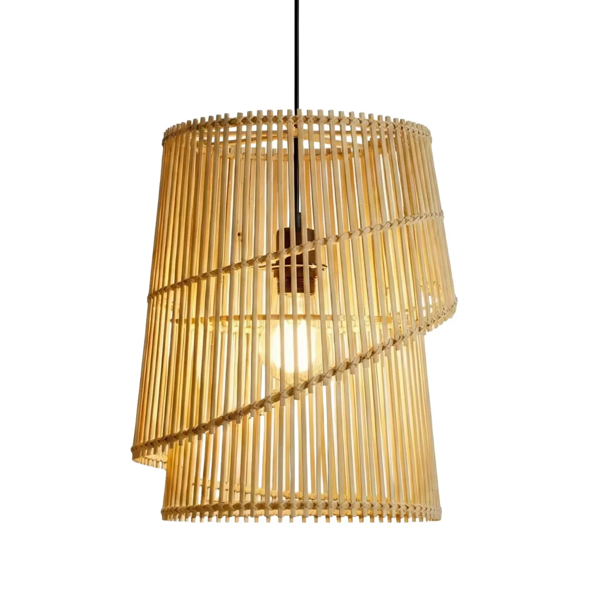Suspension lumineuse design en bambou (H36 cm) Alicante Naturel