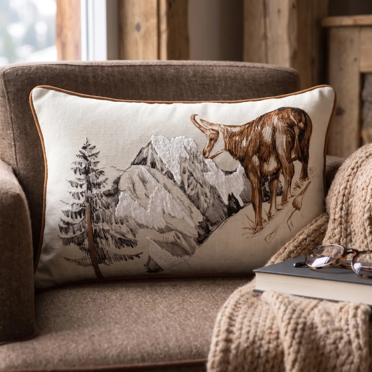 Coussin Rectangulaire Coton (40 x 60 cm) Wildforest Camel