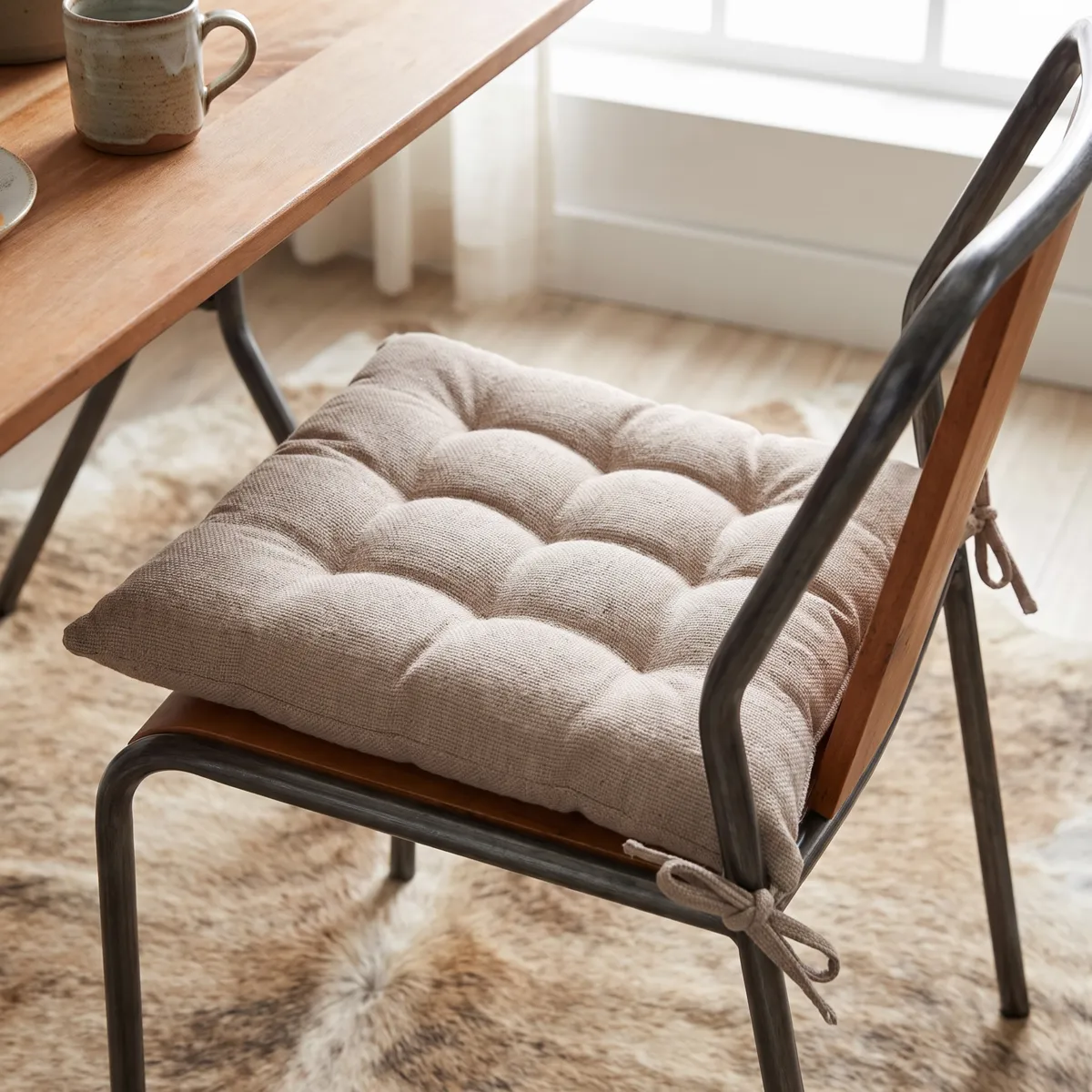 Cojín de silla cuadrado (40 x 40 cm) Monaco Beige