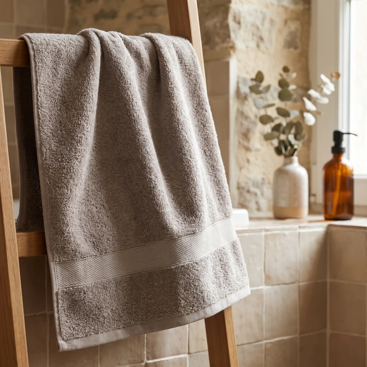 Serviette de bain coton (90 x 150 cm) Timeless Taupe