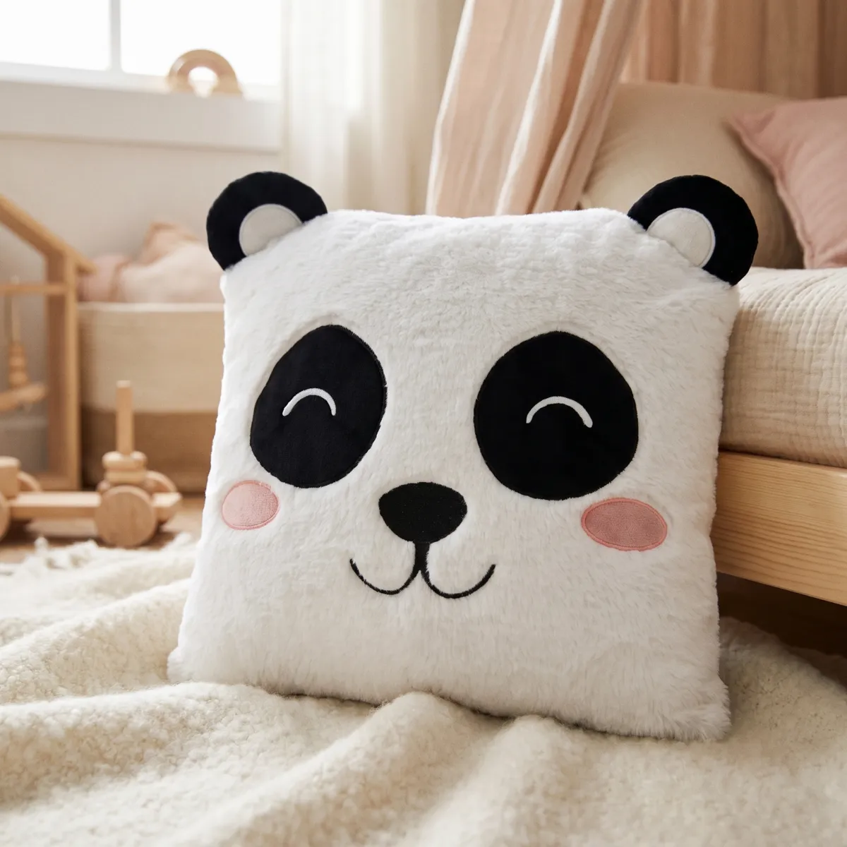 Coussin carré enfant (40 x 40 cm) Zamis Vache Noir