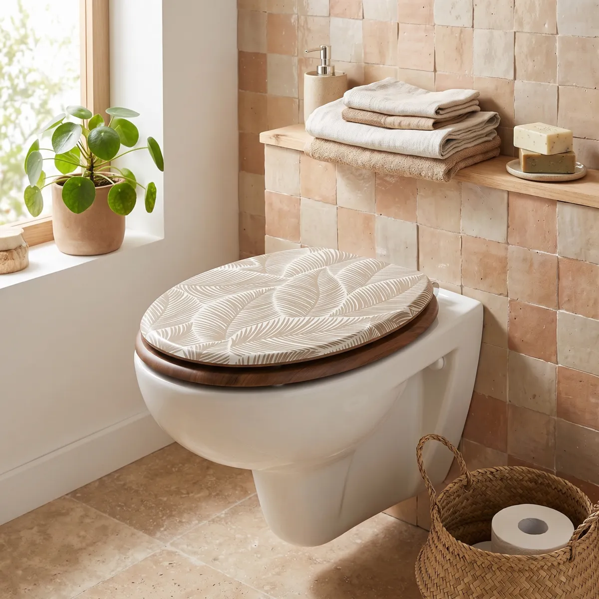 Asiento WC estilo madera acacia Rustique Mimetismo