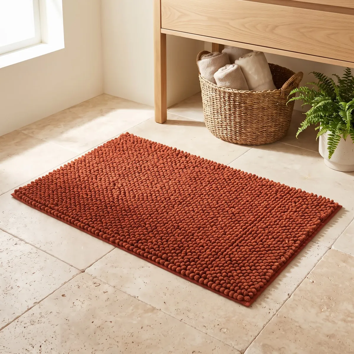 Alfombra de baño de microfibra (50 x 80 cm) Bolas de Cobre