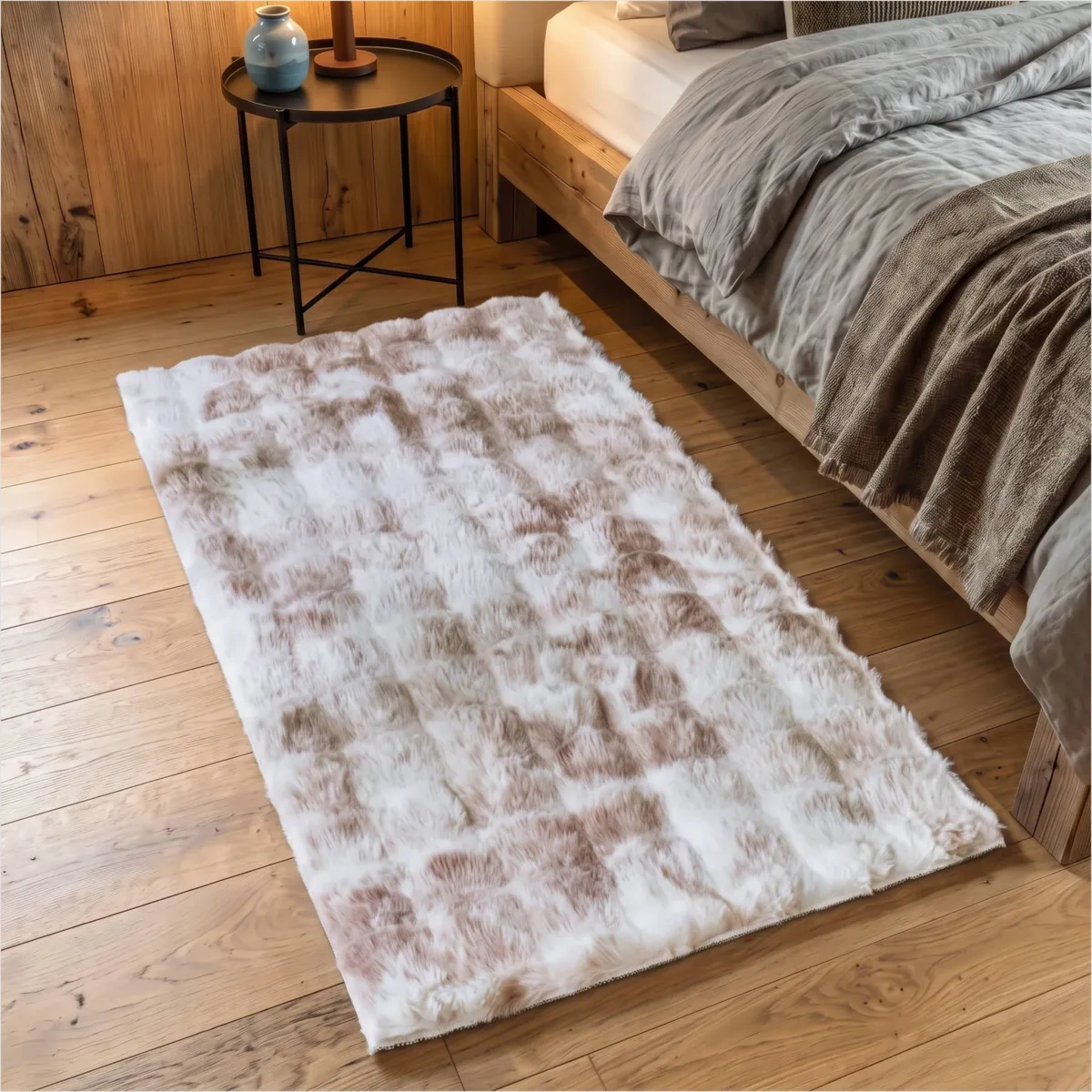 Alfombra de piel sintética (60 x 120 cm) Toronto Taupe