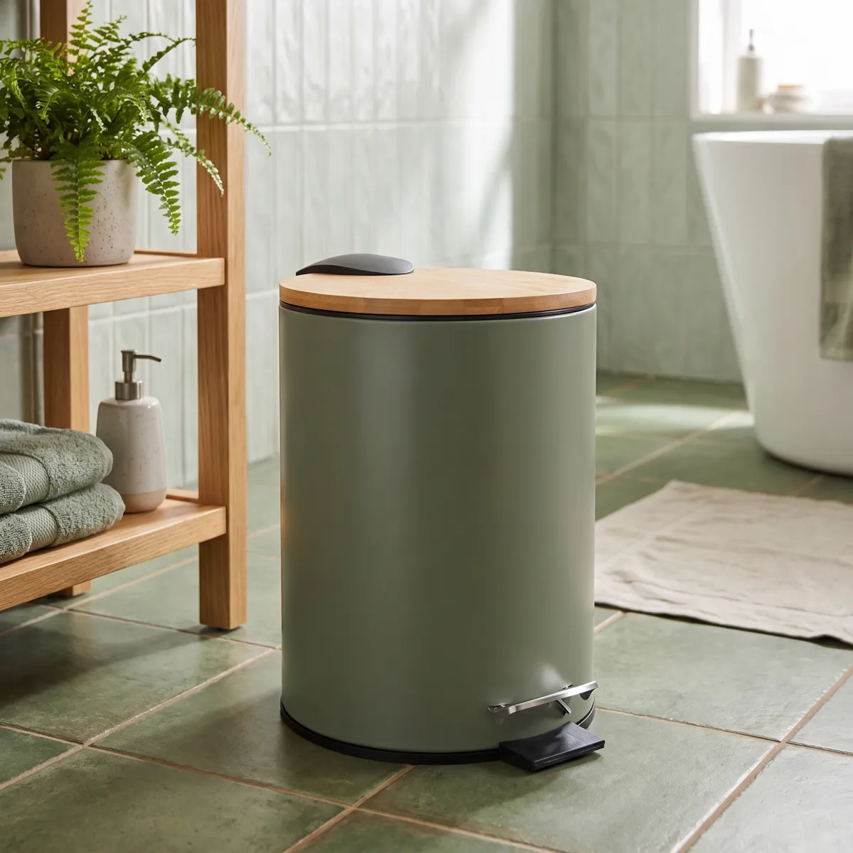 Cubo de pedal con freno Timeless Kaki