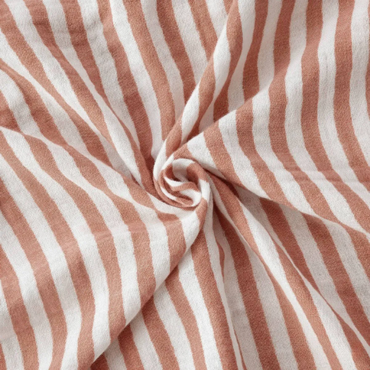Kussensloop vierkant dubbele mousseline van katoen (60 x 60 cm) Gaïa strepen Abrikoos