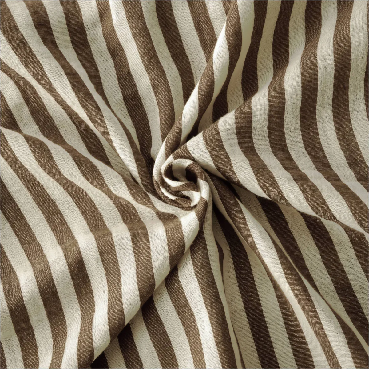 Vierkante kussensloop van katoenen gaze (60 x 60 cm) Gaïa streep Bruin
