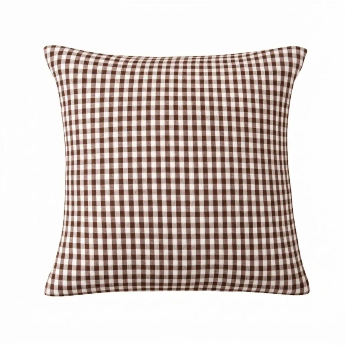 Vierkante kussensloop van katoenen gaze (60 x 60 cm) Gaïa vichy Bruin