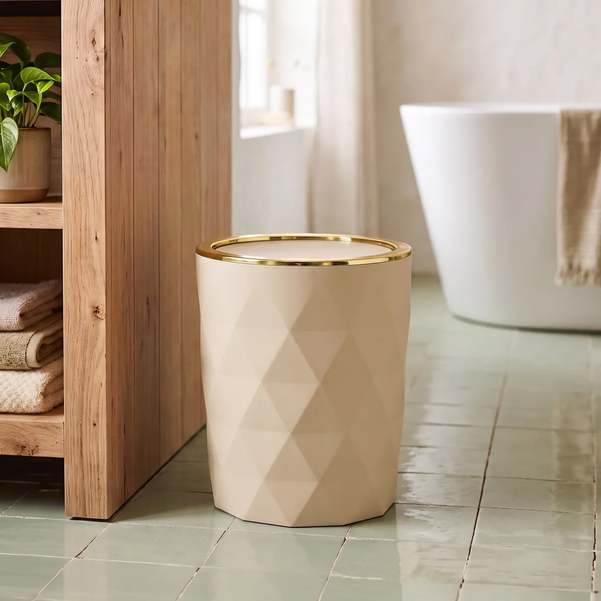 Cestino da bagno 6L Rubby Beige