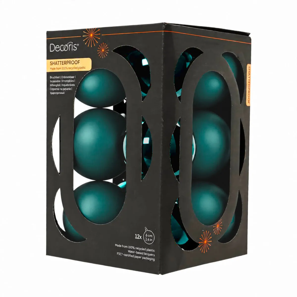 Set mit 12 Weihnachtskugeln (Ø60 mm) Aravis Emeraude