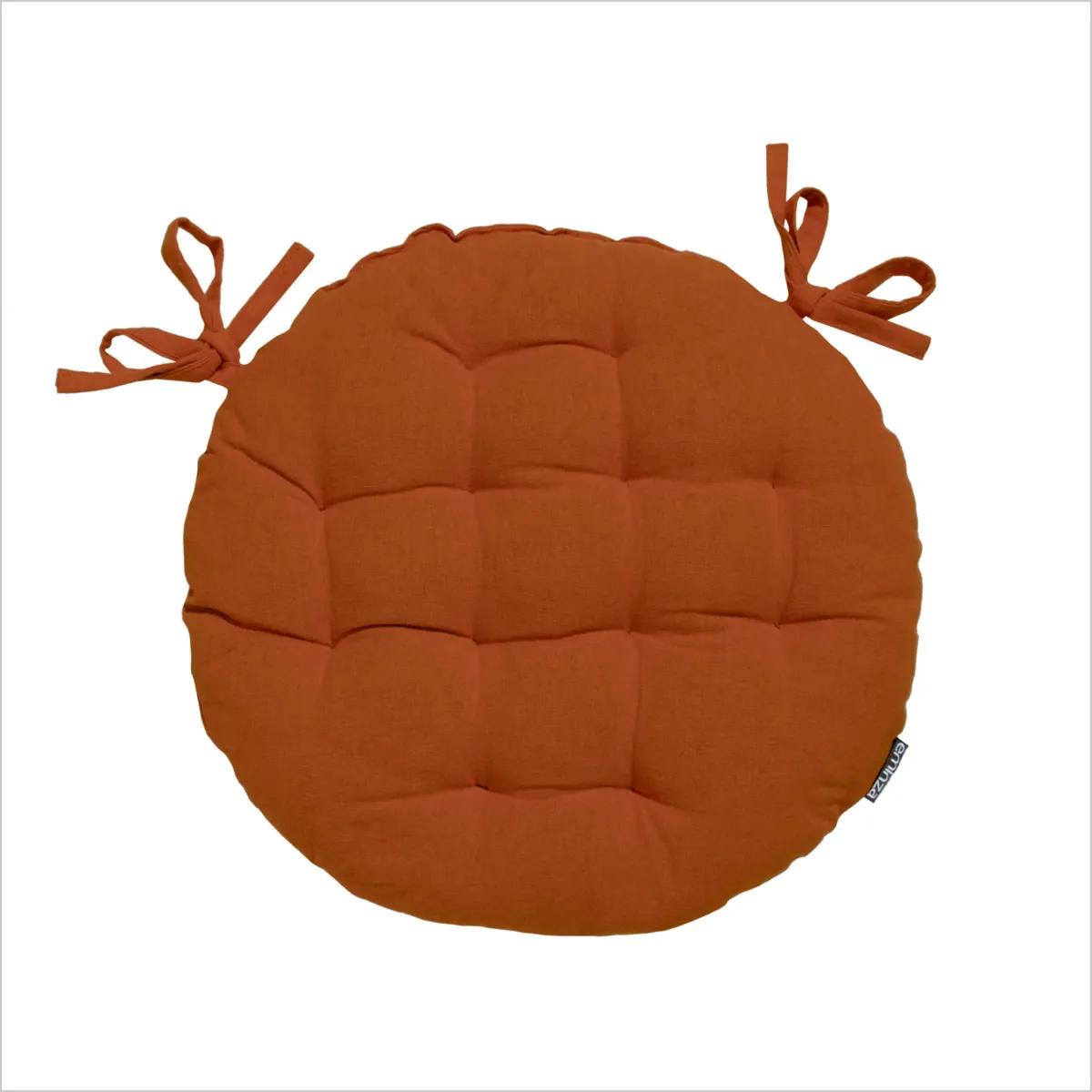 Cojín redondo para silla en algodón (40 cm) Pixel Terracota