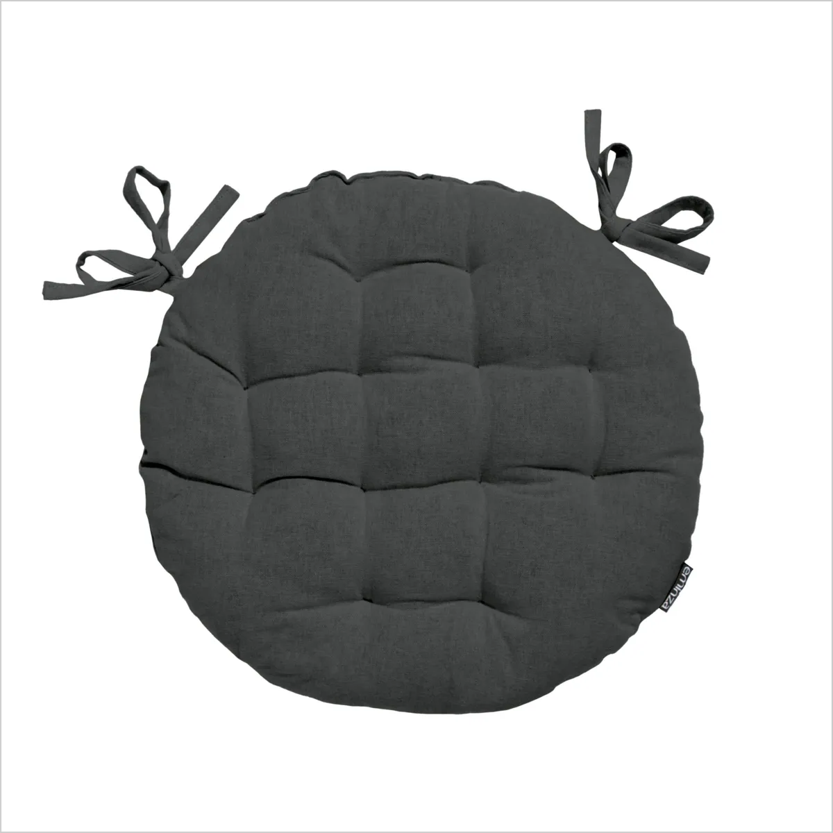 Coussin de chaise rond coton (40 cm) Pixel Gris anthracite