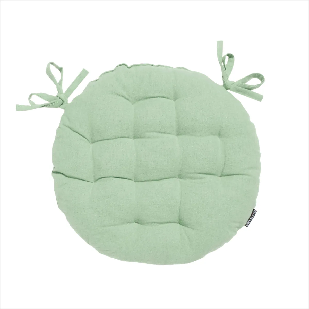Cojín redondo de silla en algodón (40 cm) Pixel Verde menta