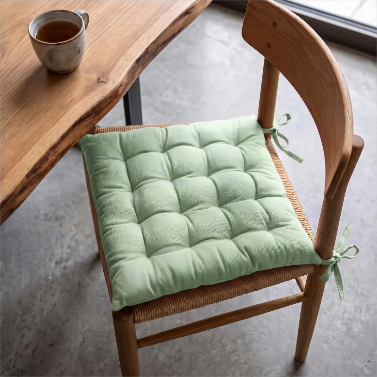 Coussin de chaise carré coton (40 x 40 cm) Pixel Vert menthe