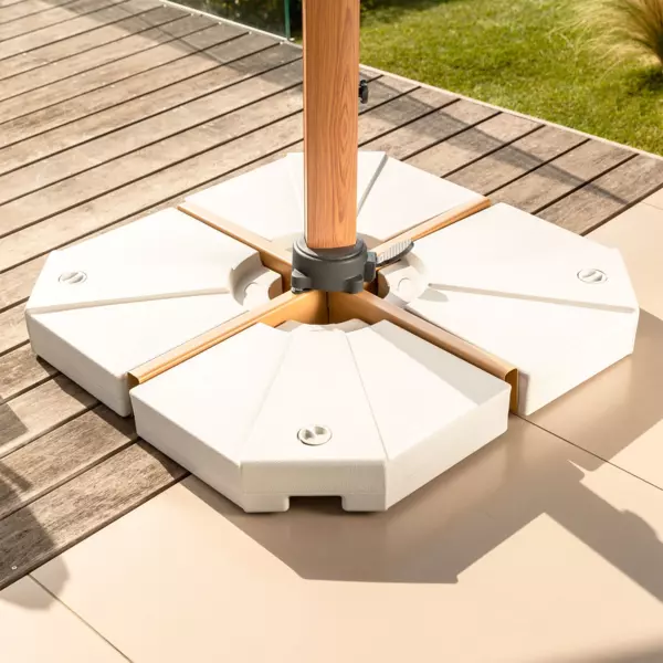 Set van 4 parasoltegels voor zweefparasol 20L - Wit
