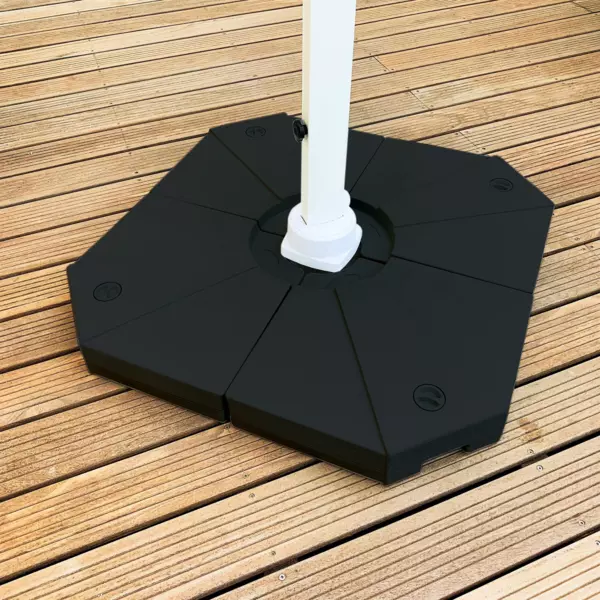 Set van 4 parasoltegels voor zweefparasol 20L - Zwart