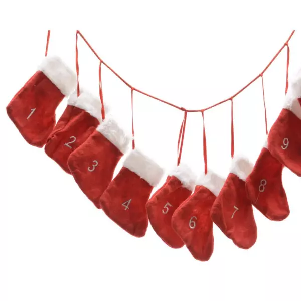 Calendario dell'Avvento calzette rosso