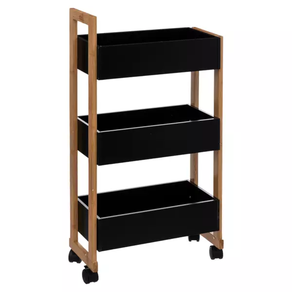 Carro de cocina 3 niveles Negro