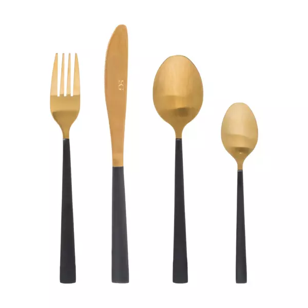 Set di 16 stoviglie Inox Jungle Oro