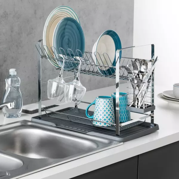 Abtropfkorb 2 Ebenen Actual Grau