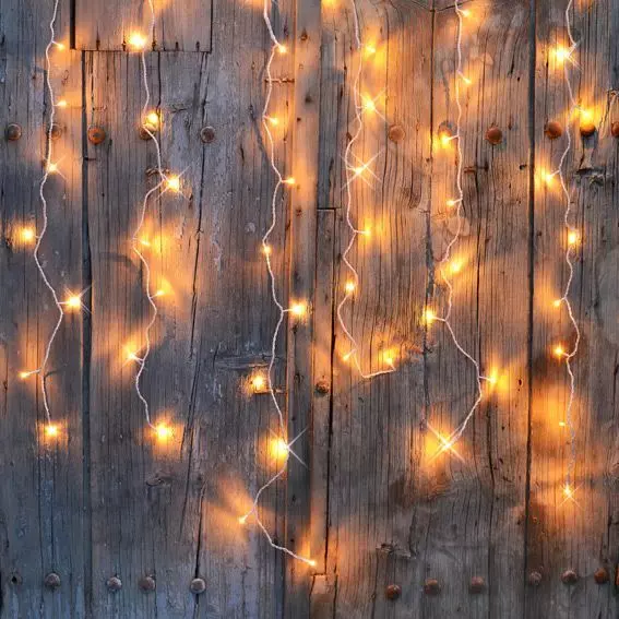 Lichtervorhang koppelbar H2 m L2 m Warmweiß 96 LEDs