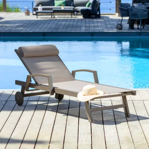 Transat en aluminium Pirae Taupe