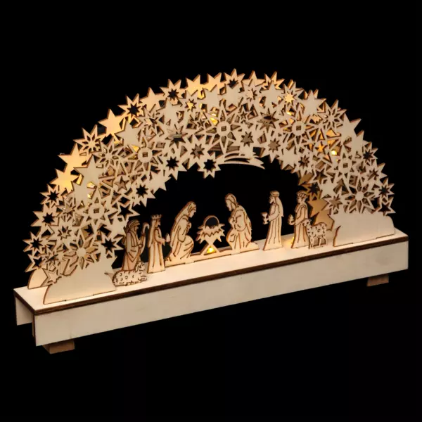 Komplet og lysende julekrybbe (H19 cm) Sainte-Am�lie