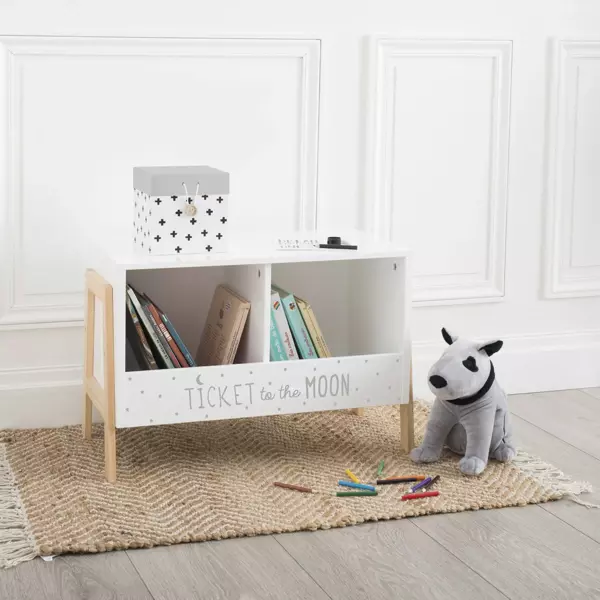 Rangement enfant casier double (H40 cm) Ecriture Blanc