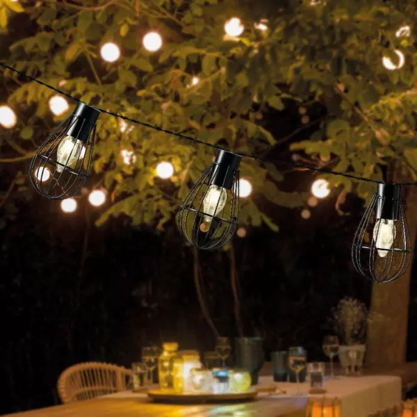 Solar Lichterkette Cage 3,5 m - Warmwei� 8 LED