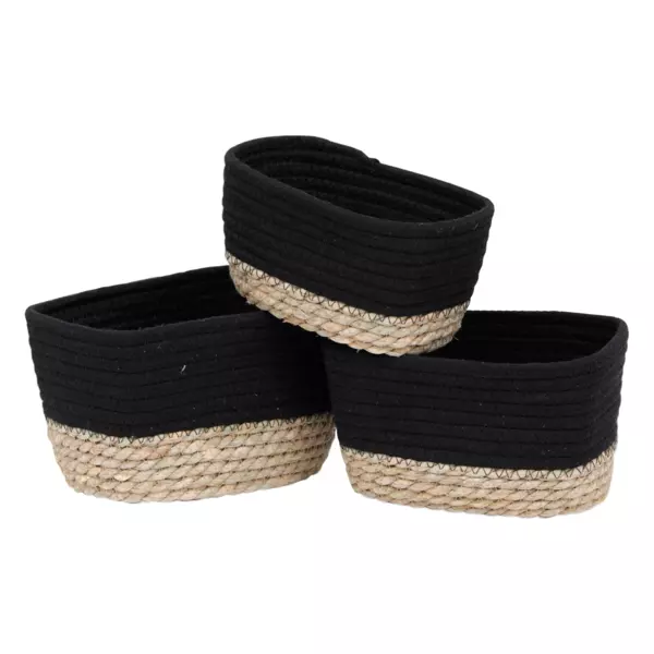 Lot de 3 paniers de rangement (H13 cm) Timeless Noir