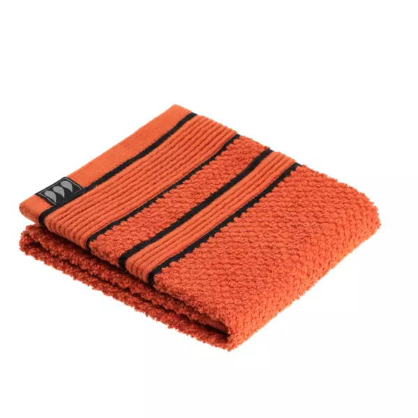 Badhanddoek katoen (30 x 50 cm) Black Line Terrakotta / zwart