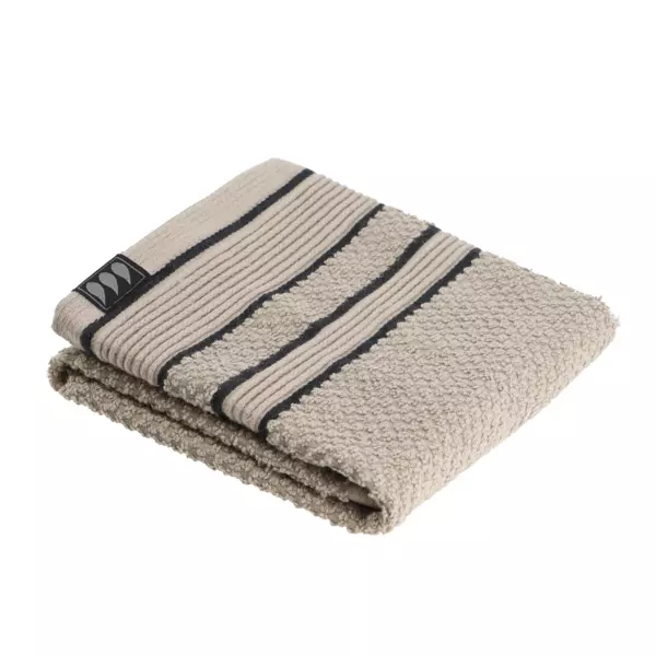 Handtuch (30 x 50 cm) Black Line Taupe / Schwarz