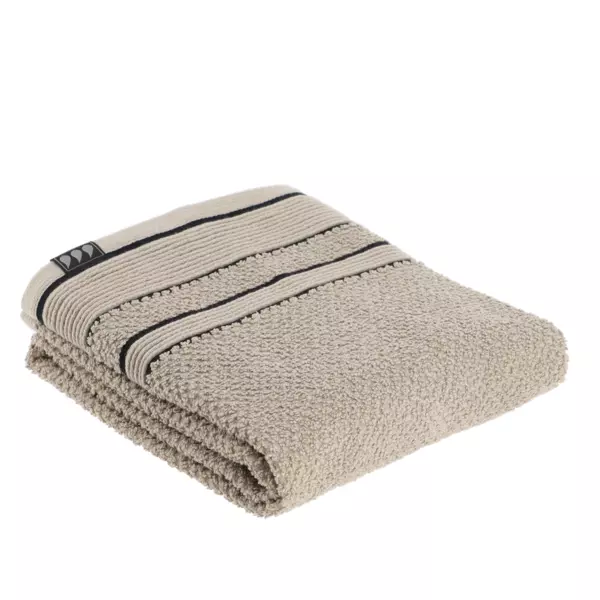 Handtuch (50 x 90 cm) Black Line Taupe / Schwarz