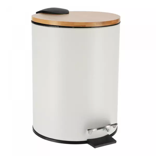 Poubelle � p�dale avec frein de chute Timeless Blanche