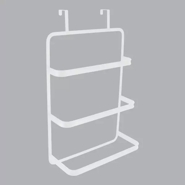 Porte serviette sur porte 3 barres (42 x H69 cm) M�tal Blanc