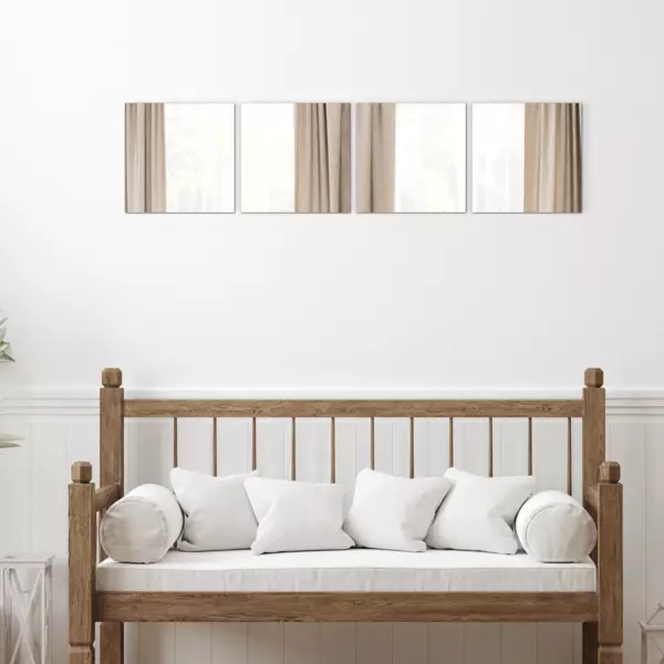 Lot de 4 miroirs adh�sifs (H30 cm) Carr�s