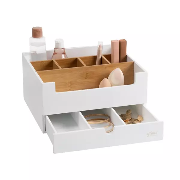 Contenitore per trucchi con cassetto Natureo Bianco
