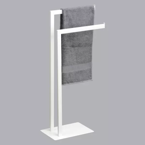 Handdoekrek 2 staven (H81 cm) Metaal Wit