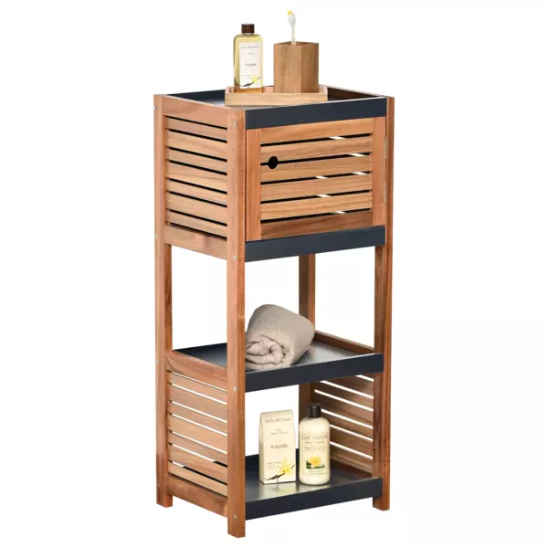 Mobiletto bagno 4 ripiani (36 x 83 cm) Elément Acacia