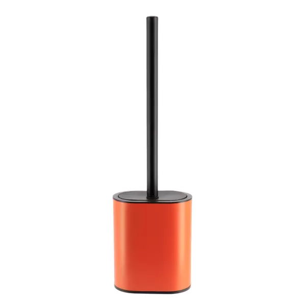 Brosse WC � t�te plate Black line Terre de sienne/Noir