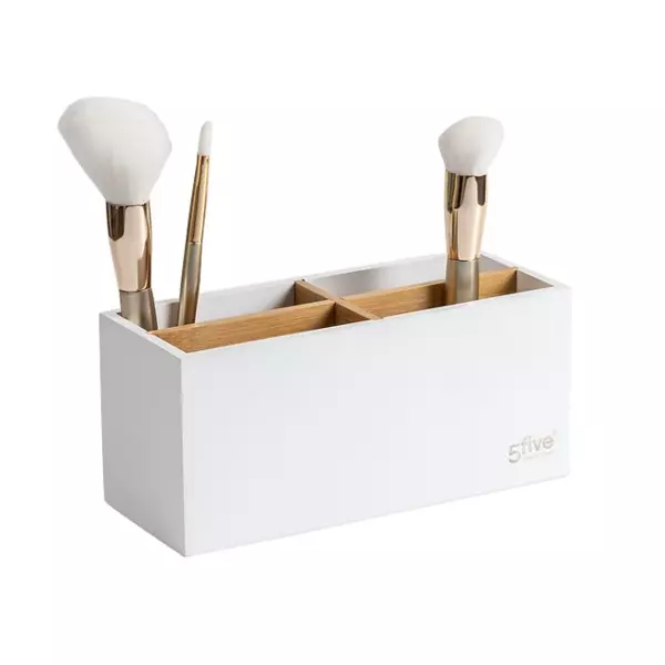 Organizador maquillaje con 4 compartimentos Natureo Blanco